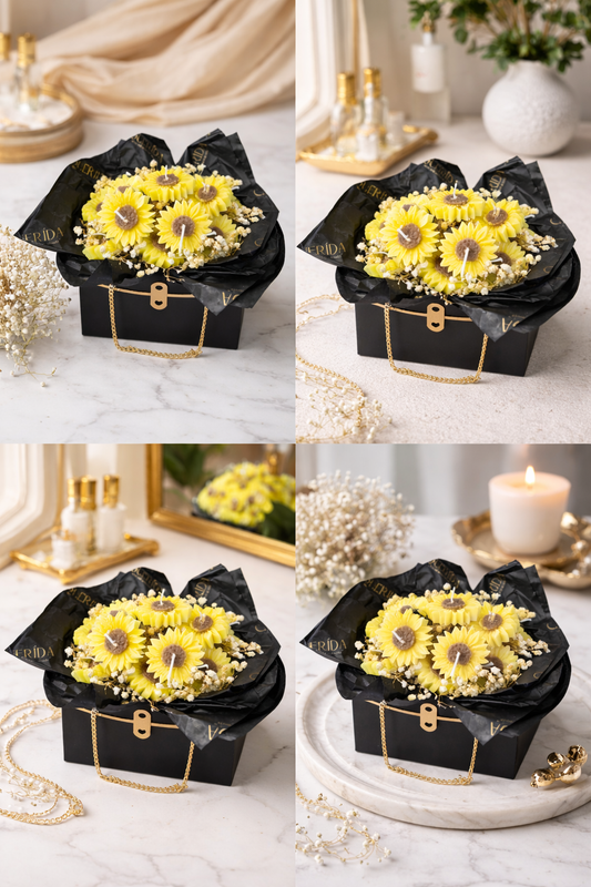 SUNFLOWER CANDLE FLOWER BOUQUET