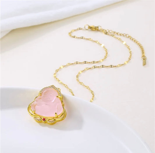 Pink Buddha Necklace