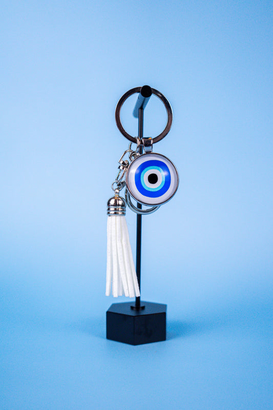 White Protection Keychain