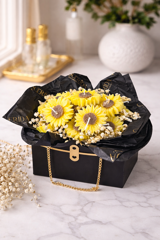 SUNFLOWER CANDLE FLOWER BOUQUET