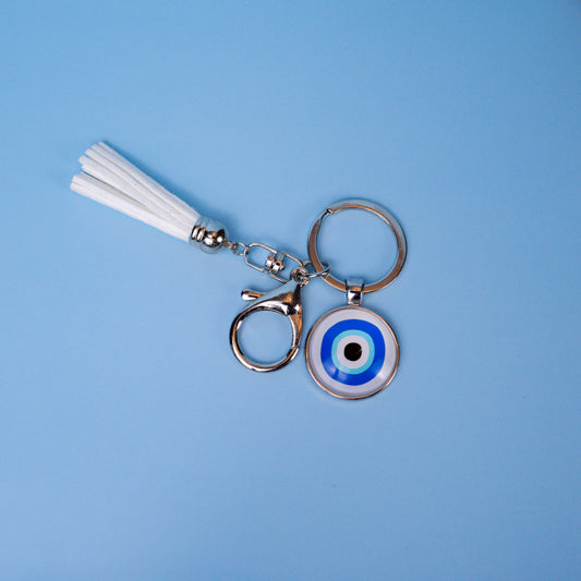 White Protection Keychain